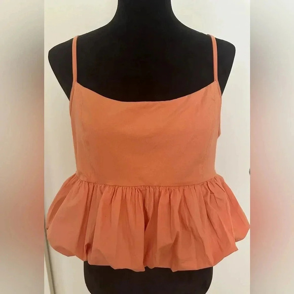 Maeve Anthropologie Ruffled Bubble-Hem Cropped Tank Size L - Picture 2 of 4